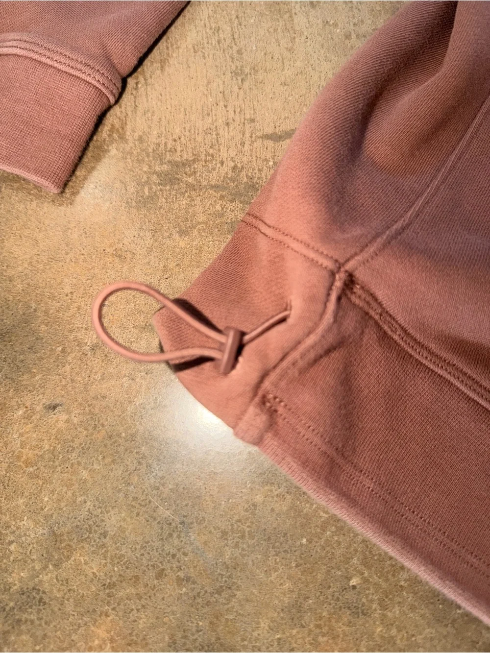 Lululemon Dusty Rose Crewneck Sweatshirt Hidden Zip Pocket Cinch Hem S